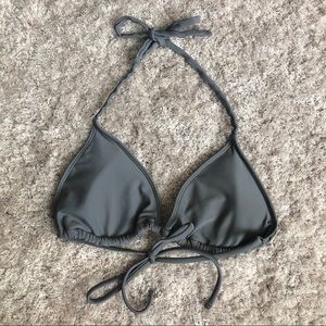 Charcoal Grey Sliding Triangle Bikini Top